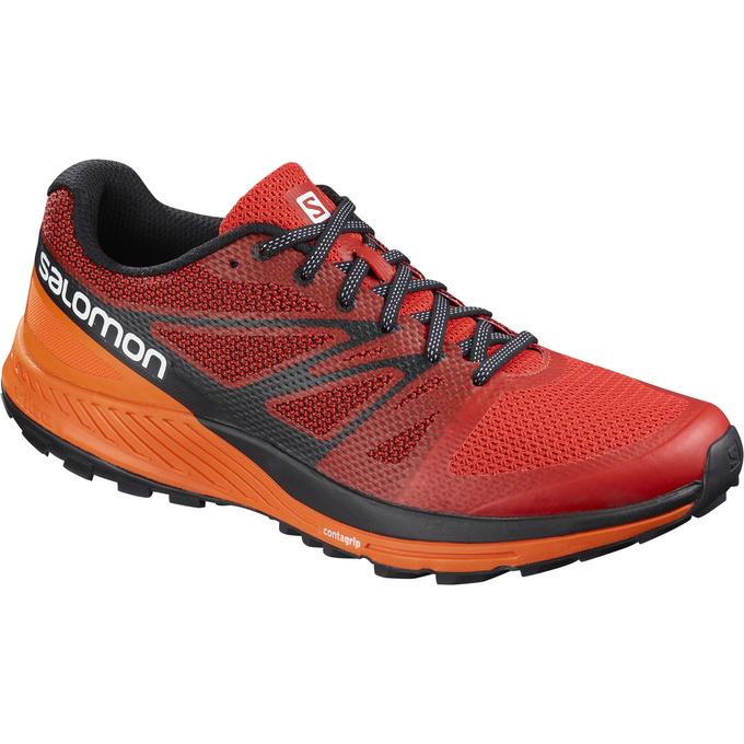 Salomon Israel SENSE ESE - Mens Trail Running Shoes - Red/Orange (BZRI-41679)